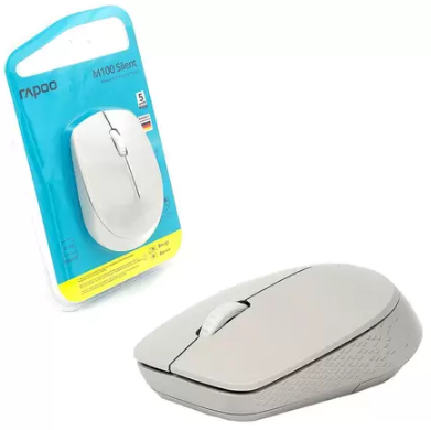 Rapoo Souris optique sans fil multimode M100 Silent, Gris Clair