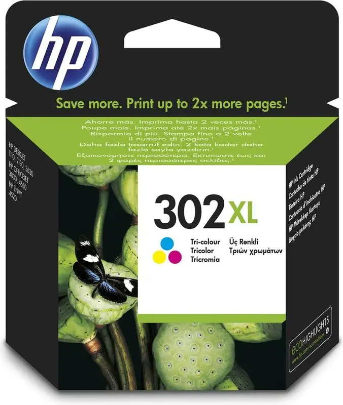 HP 302XL (F6U67AE) - 3-couleurs - Cartouche d'encre - Grande capacité