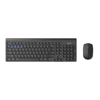 Rapoo 8000M Ensemble Clavier + Souris AZERTY (BE) Noir